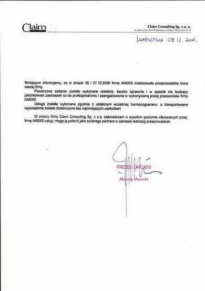 Claim Consulting Sp. z o. o.